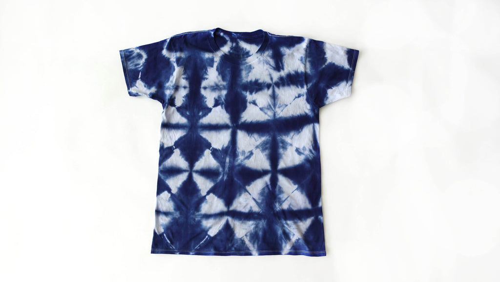 Blue and White Tie Dye Shibori Tshirt Size Children L Free Shipping