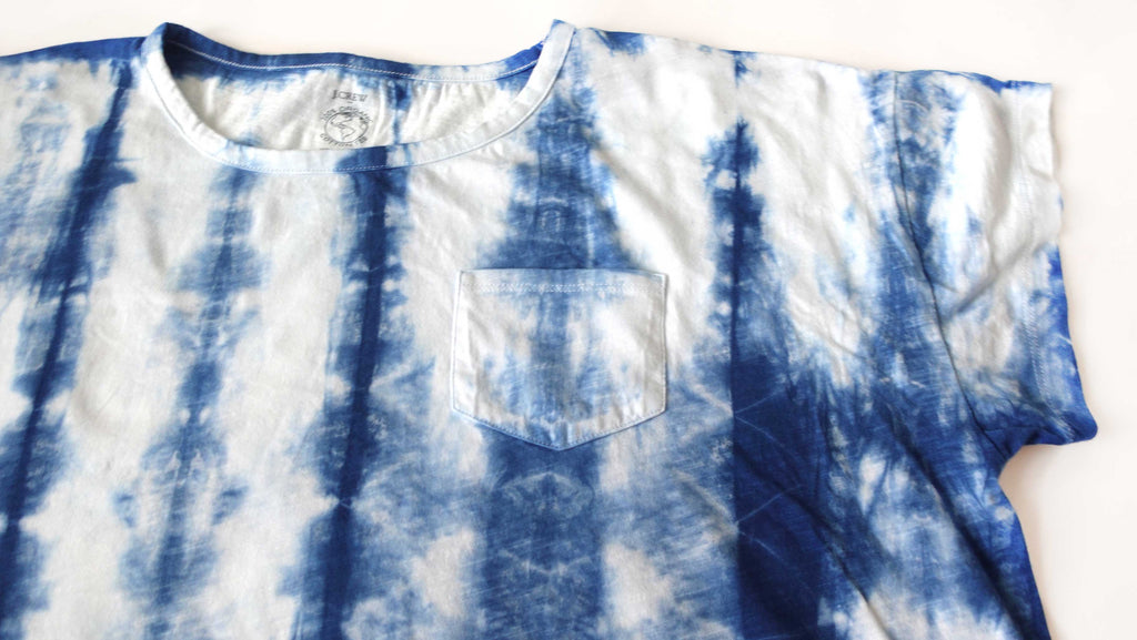Shibori Indigo Tie Dye Cropped Tshirt Size XL Free Shipping