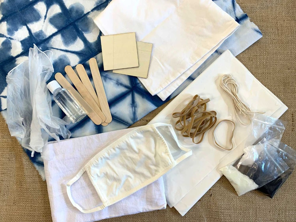 indigo dyeing kit with shibori tutorial
