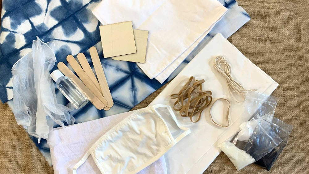 indigo dyeing kit with shibori tutorial