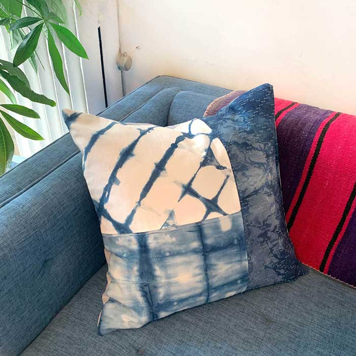 shibori quilted pillow 3