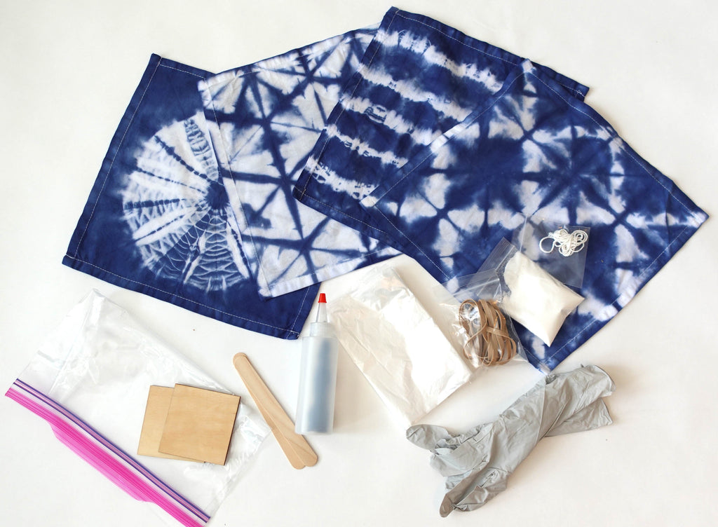 Tie Dye Shibori Napkin Set Kit for Virtual Private Events- Free Shipping and Live Stream Included