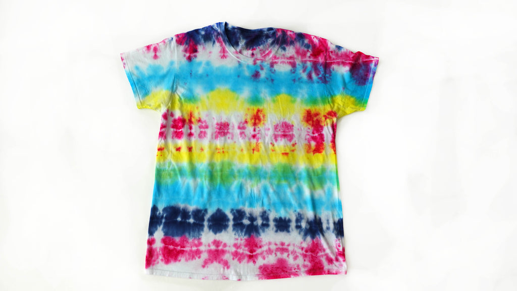 Rainbow StripeTie Dye Tshirt Size L Free Shipping