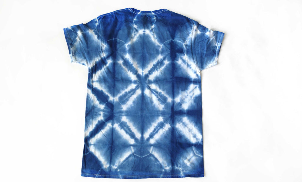 Shibori Indigo Diamond Tie Dye Tshirt Size L Free Shipping