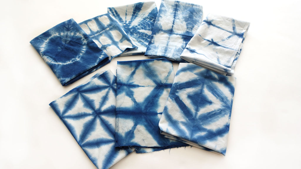 Shibori Indigo Tie Dye Cotton Grab Bag for Quilting Free Shipping